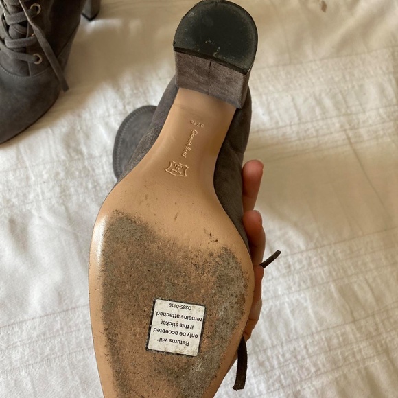 Gianvito Rossi Gray Lace up Suede Boots in size 37.5 - Picture 3 of 4